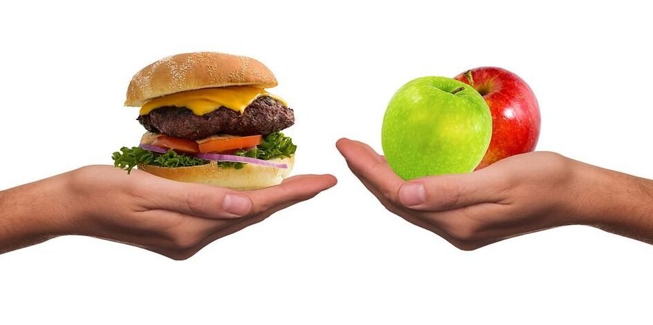 valita terveellisen ja epäterveellisen ruoan välillä